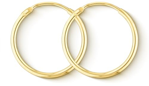 EDELIND Creolen Gold 333 Gelbgold 20 mm Feine Ohrringe Breite 1,5 mm 8 Karat Echtgold für Mädchen Damen Herren Hoop Earrings Frauen mit Schmuck Geschenkbox