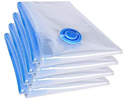 4 Stück teprovo Vakuumbeutel Reise Kleideraufbewahrung Wäsche Vakuum Set Kleiderbeutel XXL 120x80cm groß geprüfte Qualität