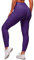 Memoryee Damen Honeycomb Leggings Geraffte Hintern Heben Hohe Taille Push Up Boom Booty Sport Leggings mit Bauchkontrolle Plus Größe Blickdichte Dehnbare Gym Yogahosen/Lila/L
