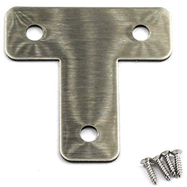 (30 pezzi) 40 x 40 mm Connettore angolare staffe angolari (spessore 1 mm) in acciaio inox a forma di T staffe con viti