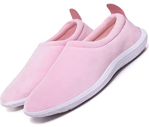 Pantoufles Hommes Femmes Chaussons d'hiver Coton Peluche Chaussons Pantoufles Maison Mémoire Mousse Accueil Couples Slippers Intérieur extérieur Chaussures Unisexe Taille,Rose,37 EU