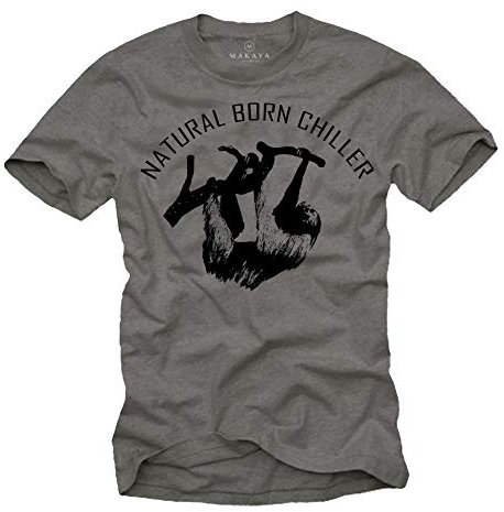 Fun Tee Shirt Humoristique Homme Natural Born Chiller Gris foncé Taille L