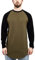 Blackskies Baseball Longsleeve T-Shirt | Langes Oversize Fashion Basic Langarm Raglan Herren Longshirt Long Tee Melliert - Olive-Schwarz X-Large XL