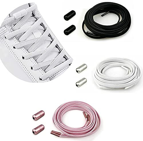 CHYEEH Cordones Elásticos Sin Nudo con Hebilla Metal | Cordones Elásticos de Goma con Botón de Metal/Cordones Elásticos para Zapatillas de Deporte, No es Necesario Atar Cordones de Zapatos para Niños