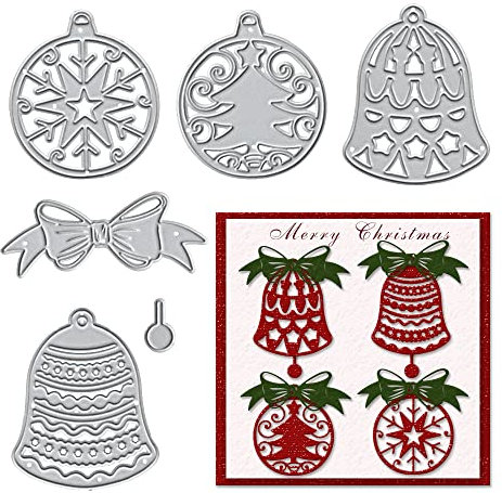 Metall Weihnachten Stanzformen Lampe Schleife Prägeschablone Stanzformen für Karten Herstellung Scrapbooking Papier Basteln Album Stempel DIY Weihnachtsdekoration