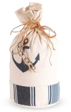 Fermaporta da Pavimento - Design Ancora- Fermatenda e Sostegno Decorativo - 120 x 120 x 245 mm - Riempimento di Sabbia - Resistente - REI