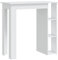 vidaXL Mesa Alta Cocina con Estante Bar Bistró Mostrador Centro Desayuno Comedor Salón Muebles Mobiliario Madera Contrachapada Blanco 102x50x103,5 cm
