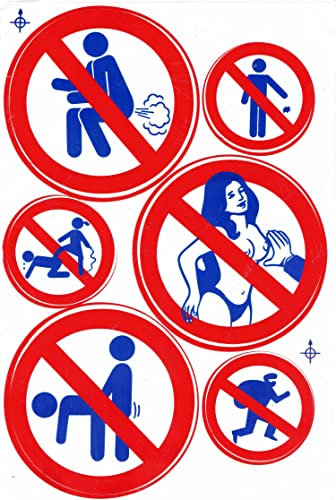 verboten Brüste anfassen auspeitschen Furzen Sticker Motorsport Motocross Auto Tuning Aufkleber Folie 1 Blatt 270 mm x 180 mm wetterfest oder auch für Modellbau