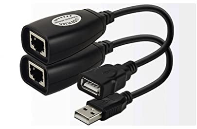 SHANFEILU USB to RJ45 Extension Adapter Over RJ45 Ethernet LAN Splitter Cable USB 2.0 Extender Over Cat5/Cat5e/Cat6 Cable Connector Adapter up to 150ft 1 Pair