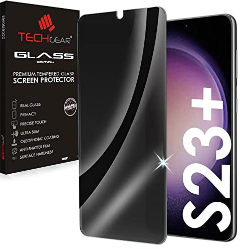 TECHGEAR Anti Spy Screen Protector fits Samsung Galaxy S23 Plus 5G - PRIVACY Filter 3D GLASS Edition Genuine Tempered Glass Full Screen Protector Guard Cover Compatible with Samsung Galaxy S23+ 5G