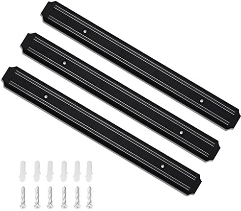Yuragim Cuchilla Magnética, 33cm Soporte Magnético Cuchillos, 3 Piezas Barra Magnetica para Cuchillos con Autoadhesivo,Acero Inoxidable Cuchillero Magnetico,Barra Magnética para Cuchillos y Utensilios