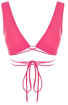 Trendyol Top Bikini in Maglia da Donna Costumi da Bagno, Fucsia, 0