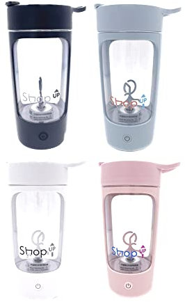 Shop-UP! Mezclador de proteínas portátil y batidora, recargable, colores (blanco)