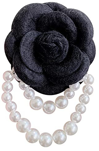 JAWSEU Broche Fleur de Camélia en Tissu, Broche Fleur Camelia Perle Broches De Bijoux Broche Femme Vetement Épingles Pince à Cheveux Broche Accessoires pour Femme Écharpes Costume Chapeau