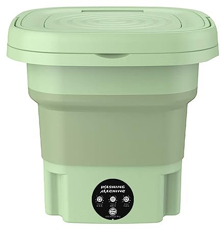 8L Washing Machine Blue Light Detachable Drain Basket Vibration Wave Imitation Hand Washing 3 Levels Timing Portable Laundry Machine Home Valentine's Day/Mother's Day/Christmas/Birthday Gifts (Green)