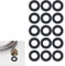 15pcs Shower Hose Washers,Shower Head Washers Rubber Washers Seals,Shower Hose Connector Washers,1/2 Inch Hose Washer Seal for Shower Head and Hose Connecting,Washers for Showers(Black)