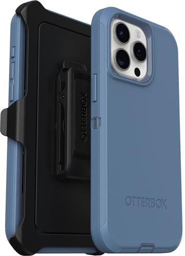 OtterBox Defender Case for iPhone 15 Pro Max, Shockproof, Drop Proof, Ultra-Rugged, Protective Case, 5x Tested to Military Standard, Blue