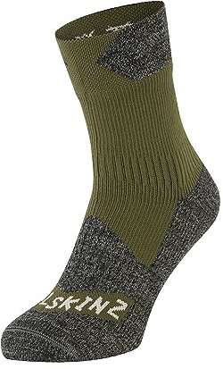 SEALSKINZ Unisex Wasserdichte Allwetter-socken Bircham Waterproof All Weather Ankle Sock, Olive/Grey Marl, M EU