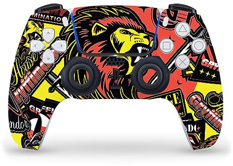 Head Case Designs Offizielle Harry Potter Gryffindor Muster Grafiken Vinyl Frontplatte Haut Gaming Aufkleber Abziehbild Abdeckung kompatibel mit Sony PlayStation 5 PS5 DualSense Controller