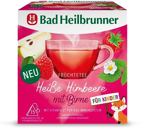 Bad Heilbrunner Heiße Himbeere mit Birne für Kinder (6 x 15 Pyramidenbeutel)