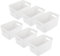 ASelected 6 Plastic Storage Boxes, White Storage Baskets, 25X17X15Cm Storage Boxes For Kitchen, Cabinets, Office, Bathroom, Toys, Durable Home Tidy Open Storage Boxes
