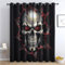 THYUNQ Vorhänge Gothic Totenkopf Motiv, Vorhang Blickdicht Verdunklungsvorhänge Thermovorhang mit Ösen, Gardinen Wohnzimmer Schlafzimmer Fenster, 2er Set Curtains, H 137 x B 117 cm