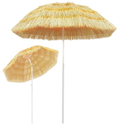Homgoday Sombrilla de playa de 180 cm de estilo hawaiano, muebles para casa, interior, exterior, salón, dormitorio