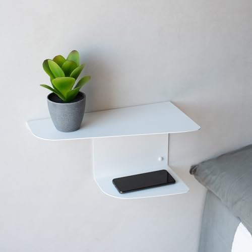 MILUKA Set 2 Comodino Bianco 40 x 20 cm | Comodini Sospesi come Mobili Camera da Letto | Comodino Cameretta Ideali come Mobile Ingresso Moderno, Consolle Ingresso e Oggetti per la Casa (2, Bianco)