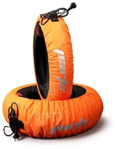 1 Paar Reifenwärmer Motorrad Orange Heizdecke Reifen 110-120/R17 + 180-200/R17 80 Grad