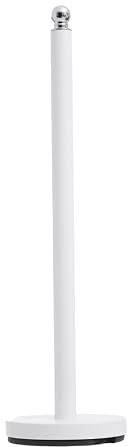 Premier Housewares Stable White Toilet Roll Holder | Elegant Design Free Standing Toilet Roll Holders | Sturdy Paper Storage | Versatile Toilet Roll Holder With White Base