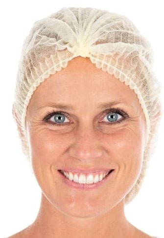 Franz Mensch Hygonorm Klipphauben Light, gelb, ø 55 cm | PP, 1000 Stück, Einweghauben, OP Hauben Damen/Herren, Schwesternhauben 10 x 100 Stück, lebensmittelecht