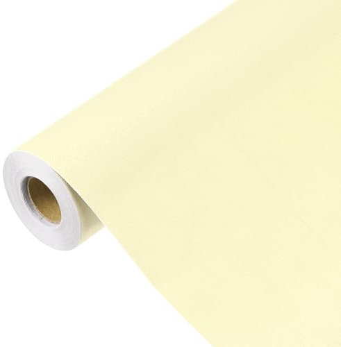sourcing map 1000 x 60cm Khaki Yellow Wallpaper, Peel and Stick Wallpaper, Khaki Yellow Contact Paper Solid Color Vinyl Self-Adhesive Wall Paper Decorative for Wall Covering