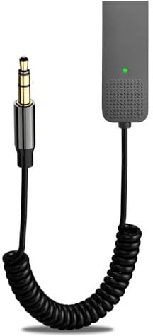 Adaptador Bluetooth Aux, Bluetooth 5.3, Receptor Bluetooth, Manos Libres para Coche Bluetooth para Llamadas Manos Libres y Música Inalámbrica, Conecta Dos Dispositivos Móviles, USB + Conector de audio
