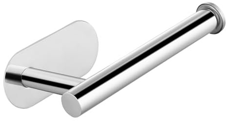 Porta carta igienica autoadesiva, in acciaio inox di alta qualità, senza fori, adatto per bagno, cucina, lavanderia, cromato
