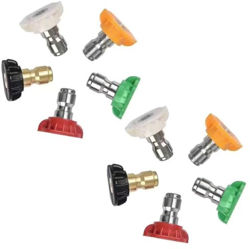 Pressure Washer Spray Nozzle Tips, 10 Pcs Quick Connect Nozzles, Quick Release Pressure Nozzle Tips 1/4 Inch, for Car Garden Cleaning, Multiple Degrees High Pressure Washer Parts