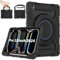 ROISKIN iPad Pro 13 Case with HD Screen Protector & Shoulder Strap, Heavy Duty Shockproof Military Protection, Rotating Stand Case for Kids - Black