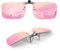 TEMSO Polarized Clip On Sunglasses Flip Up Over Prescription Glasses For Mens Womens,Fit For Myopia Glasses On Holiday Beach,Filter UVA UVB,HD Vision|Safe Driving|Pink Mirror|60 * 41mm