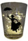 Lichtidee Teelicht Glas Windlicht Tischlicht Print schwarz mit Mary Poppins Herbst Handmade Unikat Maritim Geburtstag Ostern Muttertaggeschenk, Höhe 9cm,