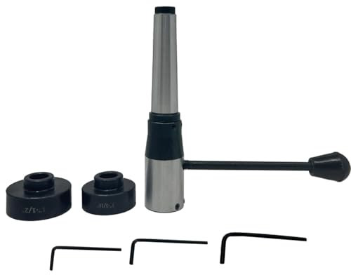 MachEl Lathe Tailstock Die Holder Attachment with MT2 Shank - Includes Multiple Die Sizes: 13/16, 1, 1-5/16, 1-1/2