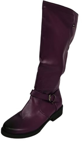 Stivaletti Moto Stivali Donna Invernali Stivali Estivi Donna con Tacco Stivali Texani Donna Estivi Jeans Stivali Biker Donna Stivali Alti Donna sopra Il Ginocchio Pelle Stivali