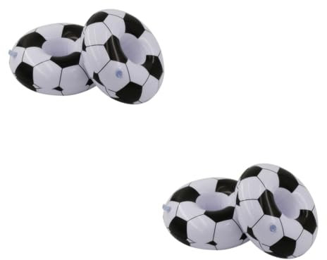 BCOATH 4stücke Aufblasbare Fußball Getränkehalter Aus Stabiler Cup Holder Für Strandpartys Pool-Events Und Geburtstagsfeiern Leicht Zu Verwenden Und Einfach Zu Befüllen