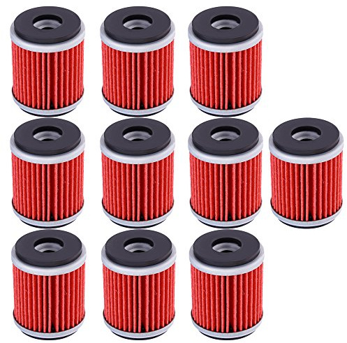 Kurihina Kompatibel mit 10 Packungen Ölfilter Passend für Yamaha YFZ450 YFZ450R YFZ450X YZ250F YZ450F WR250F YFZ450W