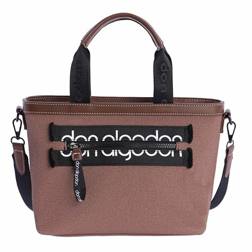 DON ALGODON Bolso bandolera con cremallera para mujer Prato en piel sintética efecto lona y logotipo en la cremallera.