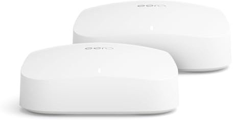 Amazon eero Pro 6 Tri-Band-Mesh-WiFi-6-System | mit integriertem Smart Home-Hub von Zigbee | Doppelpack | Abdeckung bis zu 380 m² | Lieferung in brauner Verpackung