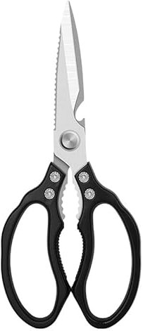 Küchenschere,Haushaltsschere aus Edelstahl, Allzweckschere,Schwere Scharfe Kochschere mit Flaschenöffner,Multifunktions für Küche,Huhn,Geflügel,Fisch,Fleisch,Kräuter,Nüsse,Spülmaschinenfest,Silber