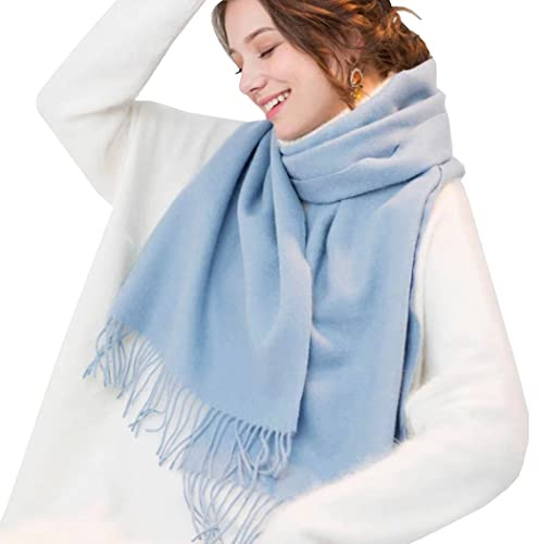 ZESLIV Schal Damen Warm Herbst Winter Kaschmir Schal mit quasten/fransen unifarben
