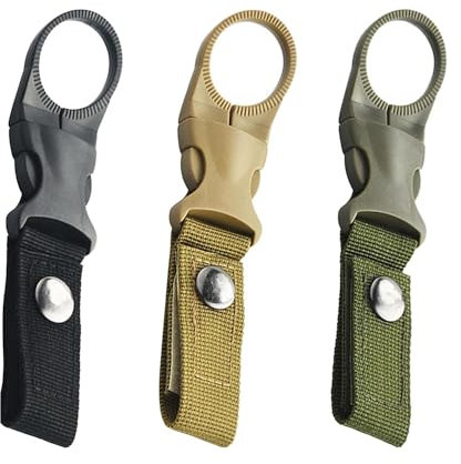 3-Pack bottle holder, Multi-Use Water Bottle Holders, Durable Belt Clips for Bottles, Backpacks, Keychains,Heavy-Duty Carabiner Hooks, Hiking, Camping & Travel,High-Strength Nylon Webbing