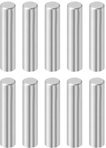 sourcing map 10 perni cilindrici da 8 mm x 35 mm, in acciaio inossidabile 316L, perni cilindrici per mensole, perni di supporto per mensole, elementi di fissaggio in metallo, colore argento