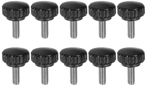 QUARKZMAN 10 Stück Rändelschraube M6 x 16mm Flügelschrauben mit Gewinde, Rundkopf Glitzer Klemmschrauben Befestigungsschraube Klemmknöpfe 22mm Drehknopf für Möbel Modellbau Maschinen Geräte