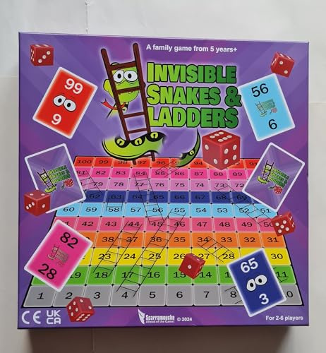 Scarramouche Invisible Snakes & Ladders Board Game – Fun Family & Kids Board Game for Ages 5+